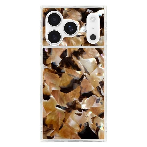 FLAUNT Official Square iPhone 17 Pro Case - Brown Abalone