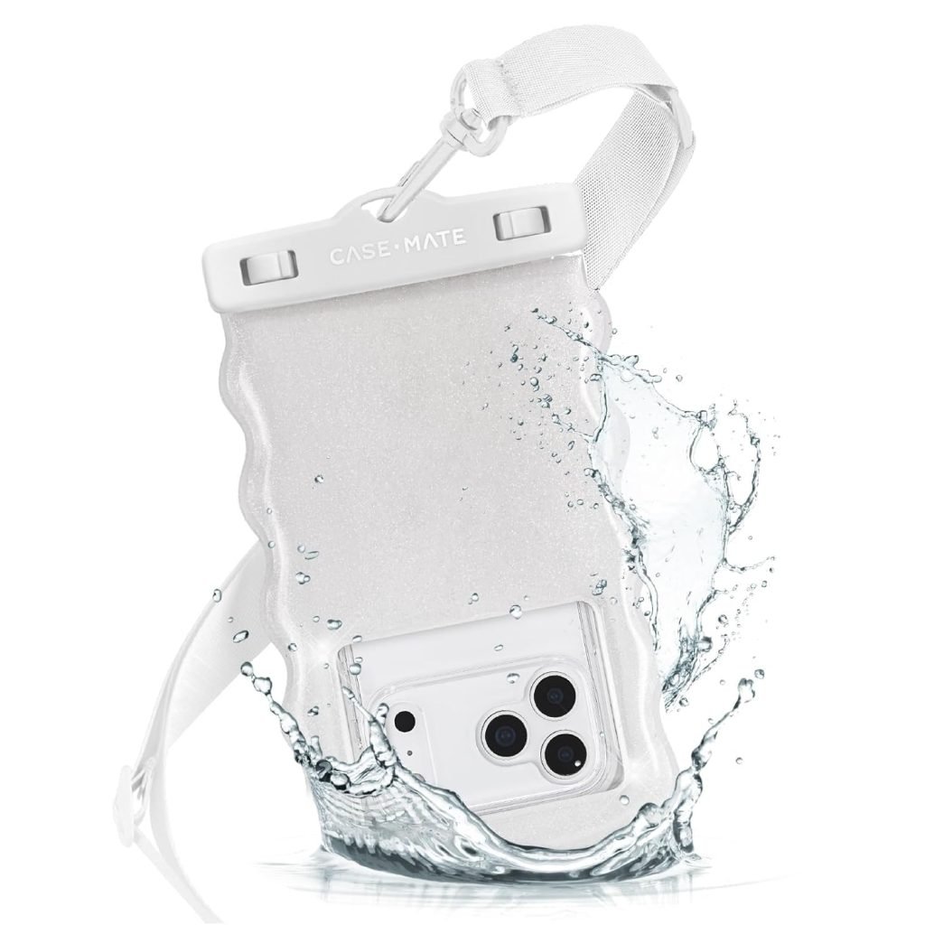 Case-Mate Wavy IP68 Large Waterproof Phone Pouch - Ivory Twinkle