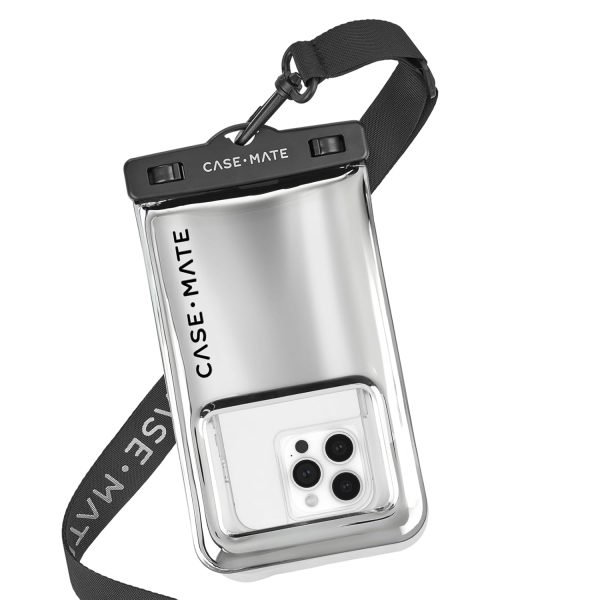 Case-Mate IP68 Waterproof Phone Pouch - Silver Chrome