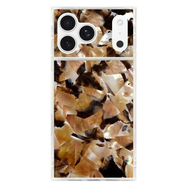 FLAUNT Official Square iPhone 17 Pro Max Case - Brown Abalone