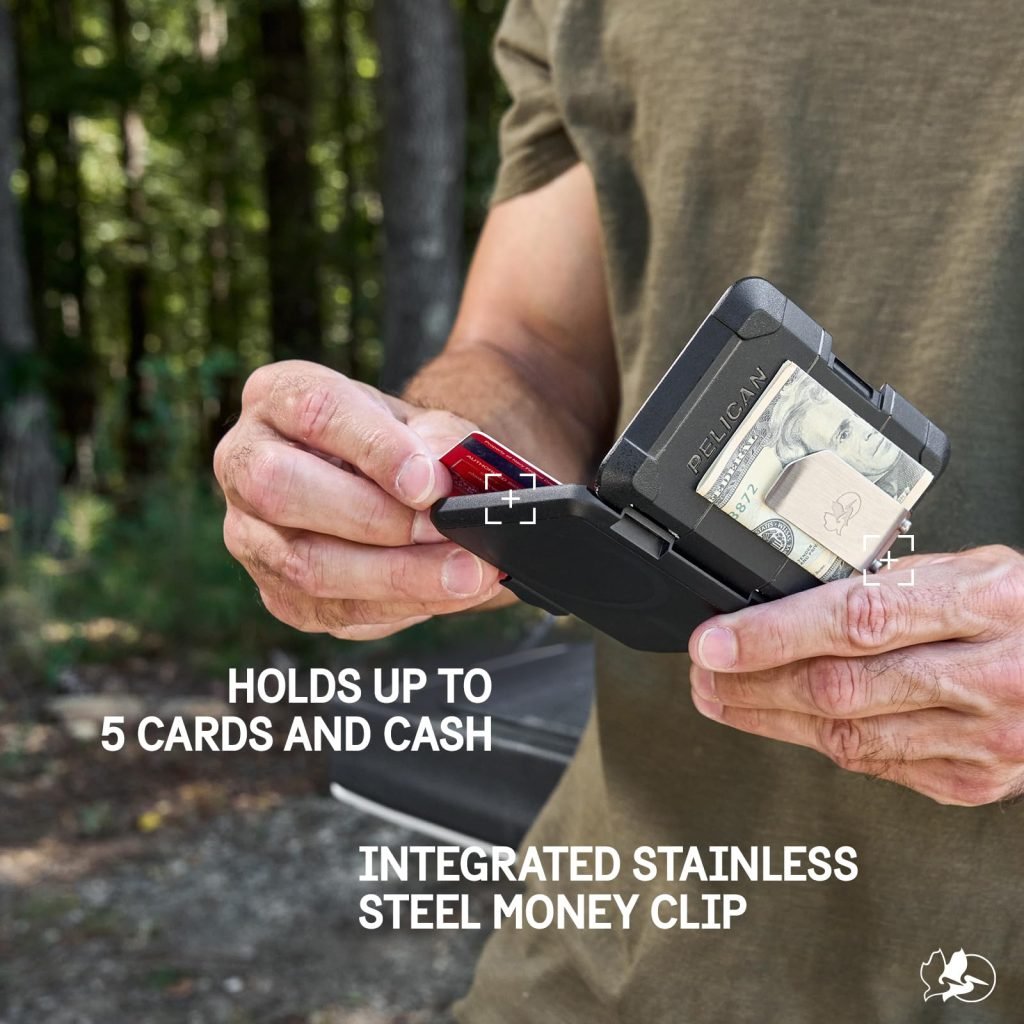 Pelican Magnetic Money Clip Wallet - RFID Blocking Card Holder - Black