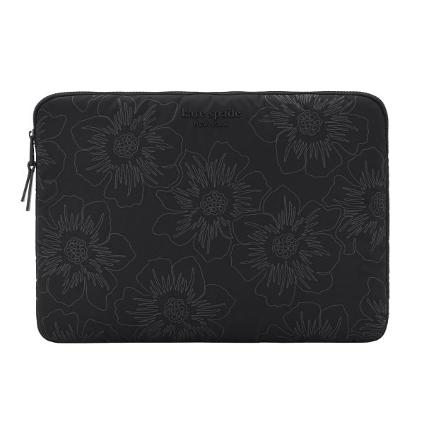 kate spade new york Puffer Laptop Sleeve Cover 14"- Reverse Hollyhock Black