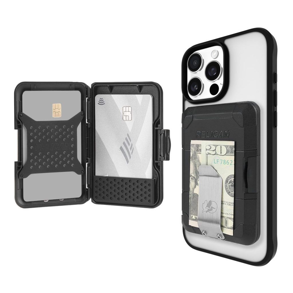 Pelican Magnetic Money Clip Wallet - RFID Blocking Card Holder - Black
