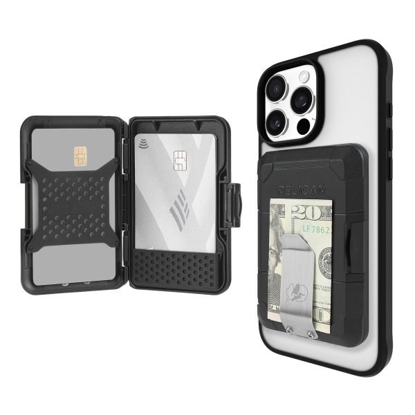 Pelican Magnetic Money Clip Wallet - RFID Blocking Card Holder - Black