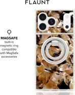 FLAUNT Official Square iPhone 17 Pro Max Case - Brown Abalone