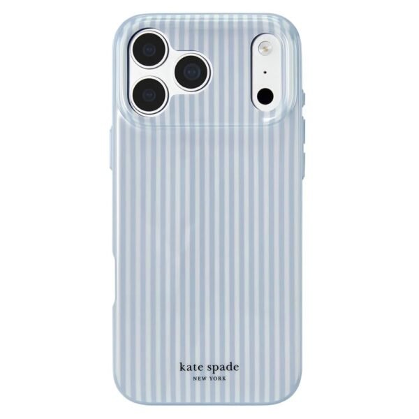 kate spade new york Phone Case for iPhone 17/18 Pro - Stripe Diamond Blue
