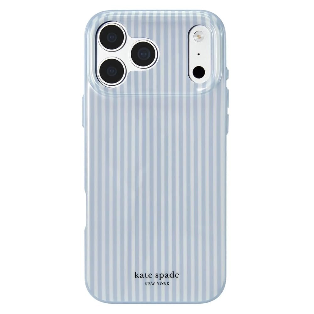 kate spade new york Phone Case for iPhone 17/18 Pro - Stripe Diamond Blue