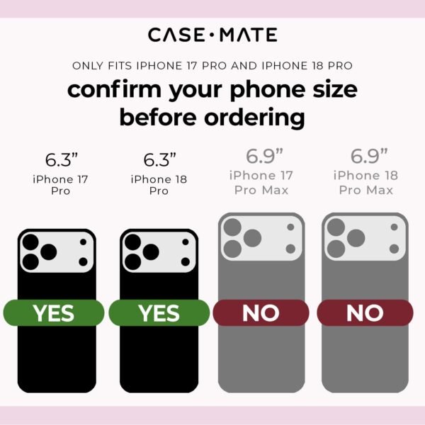 Case-Mate MagSafe Phone Case for iPhone 18 Pro - Ballet Pink Twinkle