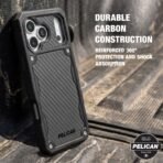 Pelican Shield iPhone 17/18 Pro Case - Rugged MagSafe Phone Case - Carbon
