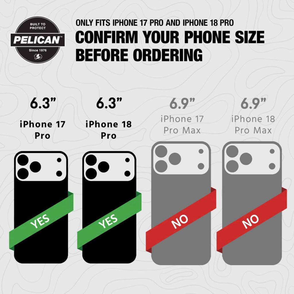 Pelican Protector iPhone 17/18 Pro Case - Rugged MagSafe Phone Case - Black