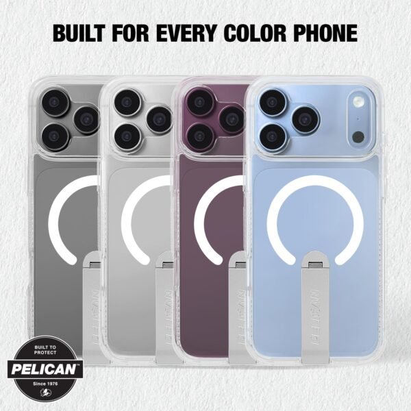 Pelican Protector iPhone 18 Pro/iPhone 17 Pro Case with Kickstand - Clear