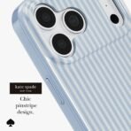 kate spade new york Phone Case for iPhone 17/18 Pro - Stripe Diamond Blue