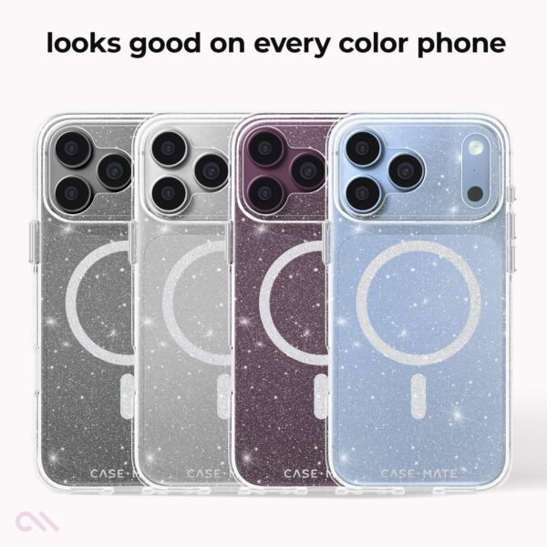 Case-Mate MagSafe Phone Case for iPhone 18 Pro - Sheer Twinkle Silver